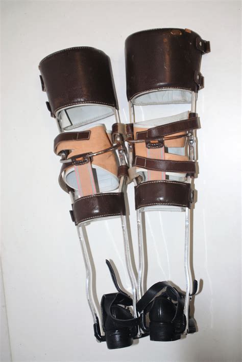 Vintage 1990 Rare Womens Metal Leather Kafo Polio Leg Brace Etsy