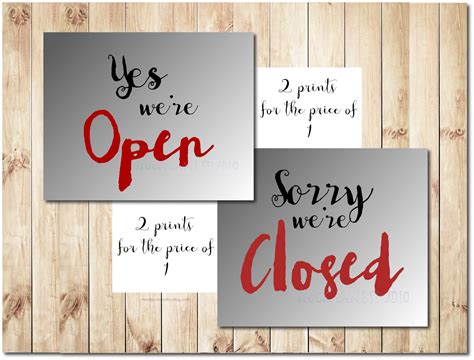 Open Closed Printable Signs Yes Were Open Sorry Etsy