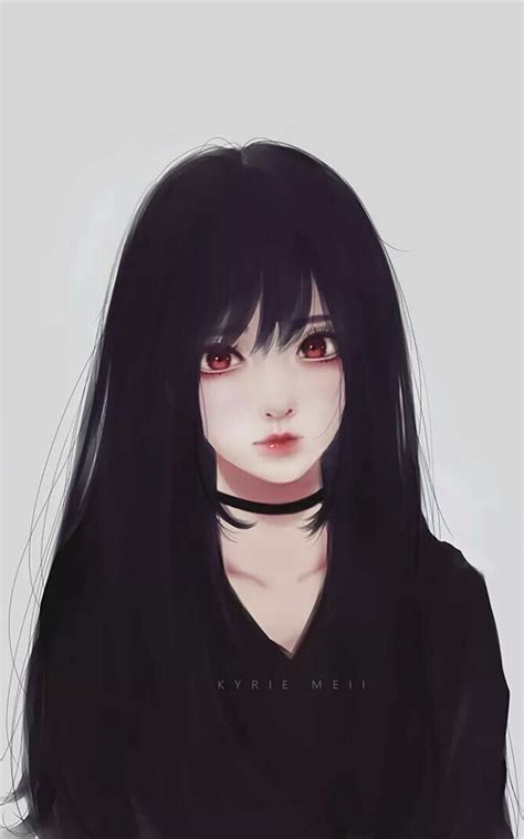 This time round, there are some criteria because there are too many waifus. Download 1600x2560 Realistic Anime Girl, Black Hair, Red ...