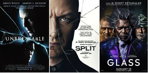 Eastrail 177 Movie Poster Trilogy Unbreakable Split Glass Set