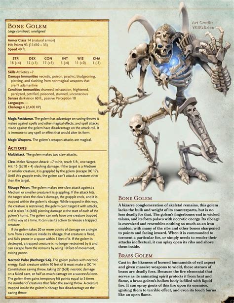 Bone Golem Dnd Dragons Dungeons And Dragons Characters Dnd Monsters
