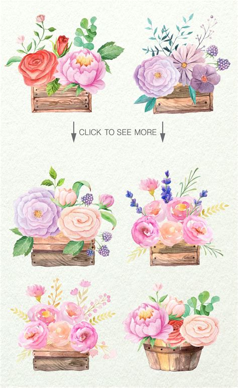 watercolor floral box floral watercolor aesthetic