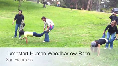 jumpstart human wheelbarrow race youtube