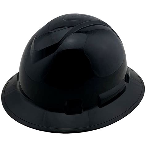 Pyramex Full Brim Ridgeline Hard Hat Black 4 Point Suspensions
