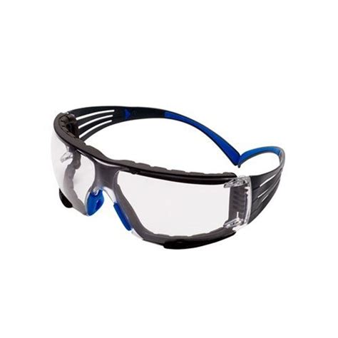 3m securefit 400 safety glasses blue grey frame foam scotchgard anti fog clear lens