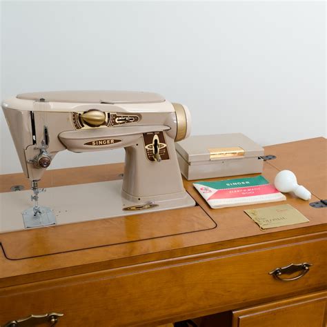 Singer Slant O Matic 500 Sewing Machine With Cabinet Ebth