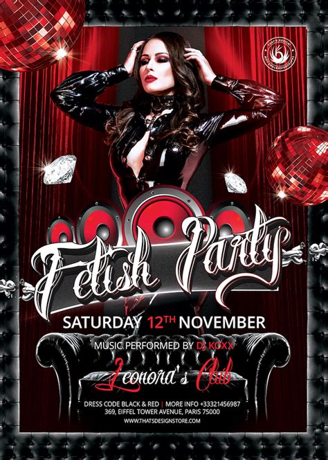 Fetish Party Flyer Template Club Flyers Posters Design For Photoshop