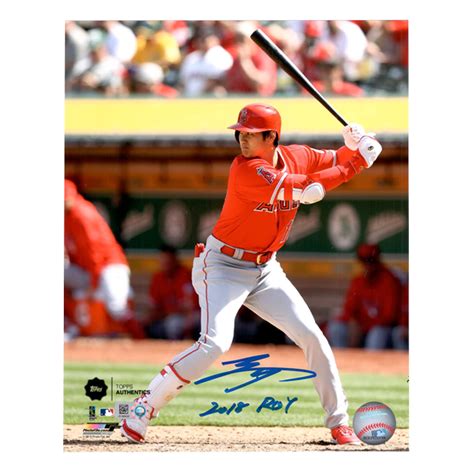 Shohei Ohtani Autographed 8x10 And Inscribed 2018 Roy Batting Stance