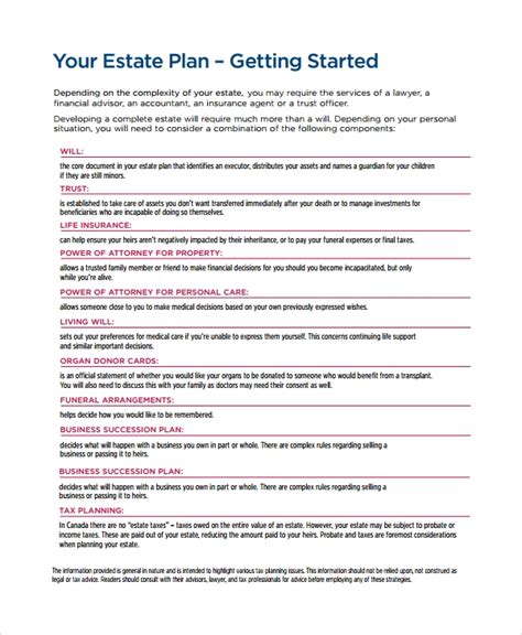 Free Estate Planning Worksheet Support Worksheet