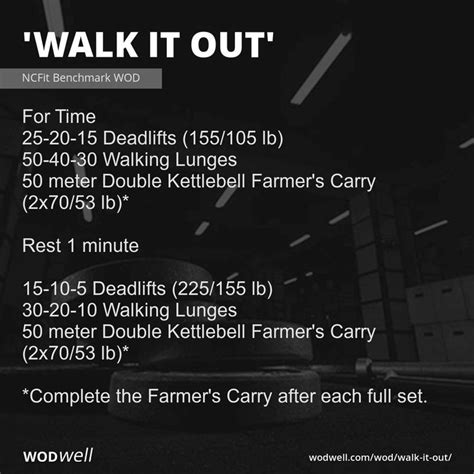 Walk It Out Workout Ncfit Benchmark Wod Wodwell Crossfit