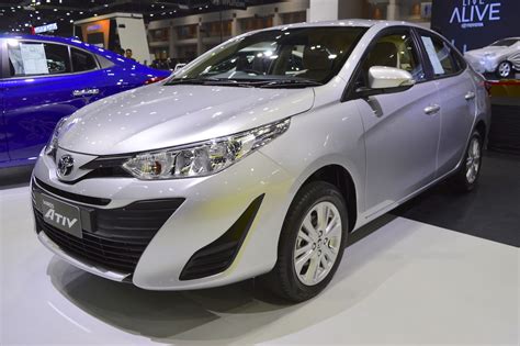 Its available in 1.3 and 1.5 liter engine displacement. Toyota Yaris Ativ at 2017 Thai Motor Expo - Live