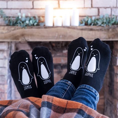 Personalised Penguin Couple Socks By Sparks And Daughters