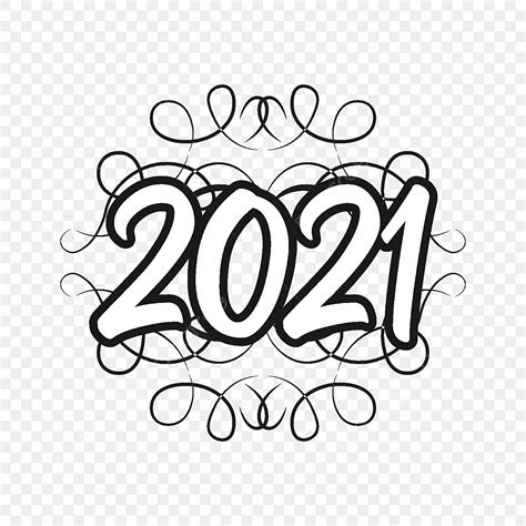 Flat 2021 Year Typography Design Number Vector Event Greeting