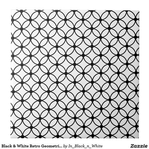 Black And White Retro Geometric Abstract Pattern Tile Uk