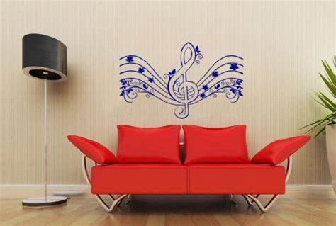 Note Notes Floral Pattern Waves Musical Treble Clef Decor Recording