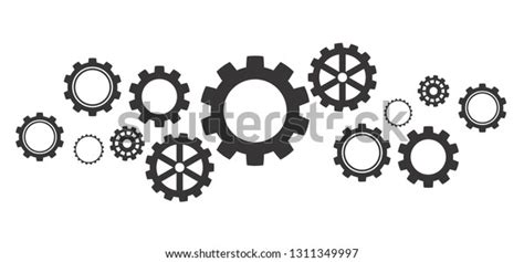 Abstract Gear Wheel Mechanism Background Machine Stock Vector Royalty