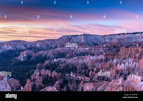 Sunrise At Sunrise Point In Bryce Canyon National Park In Utah Stock