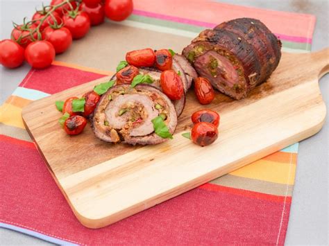 Jeff mauro's tasty ham & cheese & pretzel pinwheels with orange creamsicle dip recipe combines salty and sweet to create the best afterschool snack! Grilled Stuffed Braciole Recipe | Jeff Mauro | Food Network