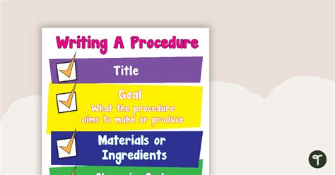 Writing A Procedure Poster Teach Starter Teaching Res