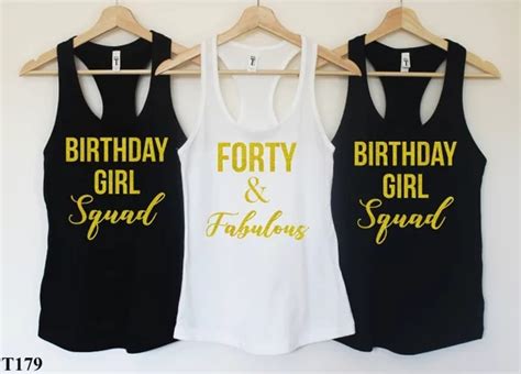 Customize Glitter Forty Fabulous 40th 30th Birthday Party Tank Tops