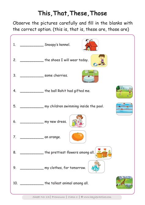 English Worksheets Grade 1 I Prepositions Key2practice English