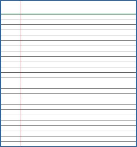 Printable Lined Paper Template