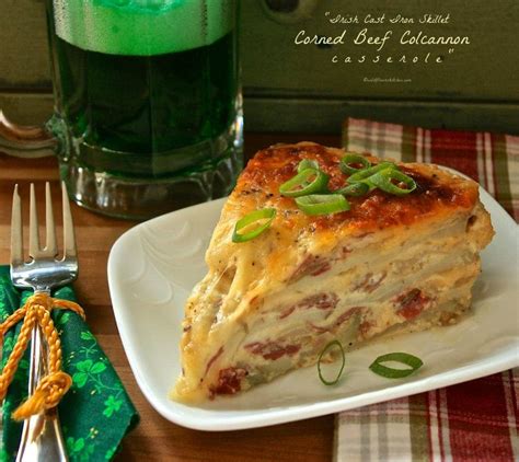 Canned corned beef is combined with macaroni, cheese, cream of chicken soup, and vegetables. Irish Cast Iron Skillet Corned Beef Colcannon Casserole - Wildflour's Cottage Kitchen
