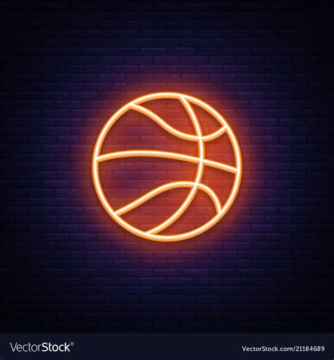 Basketball Neon Icon Design Element Royalty Free Vector