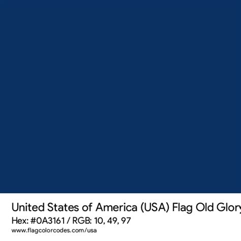 United States Of America Usa Flag Color Codes