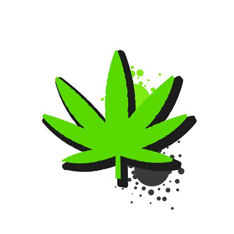 Logo De Cannabis Médical Avec Vecteur De Style Aquarelle Feuille De