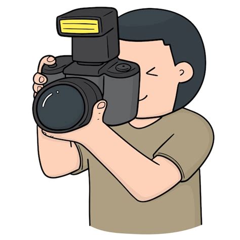 Fotógrafo De Dibujos Animados Vector Premium