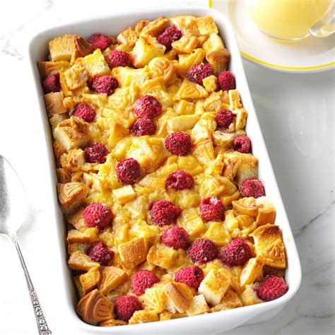 Raspberry Lemon Bread Pudding Recipe Taste Of Home