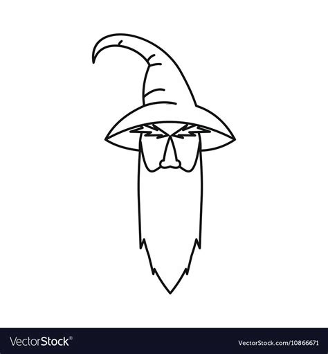 Wizard Icon In Outline Style Isolated On White Background Tricks