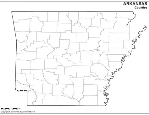 Buy Blank Arkansas County Map