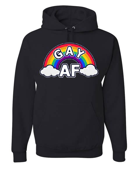 Gay Af Hoodie Rainbow Flag Lgbtq Equal Rights Pride Love Wins Sweatshirt 3395 Picclick