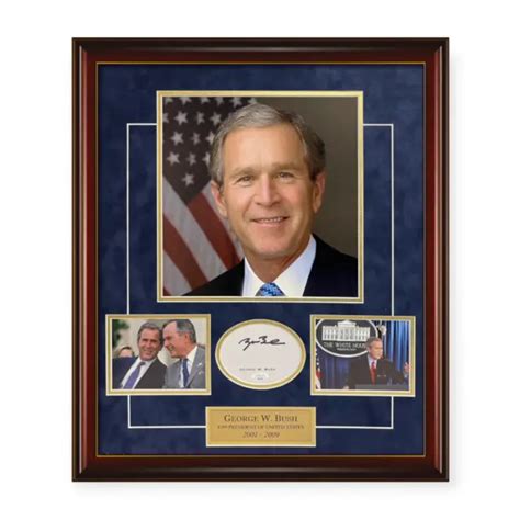 President George W Bush Signed Autographed Cut Collage Framed To 20x24