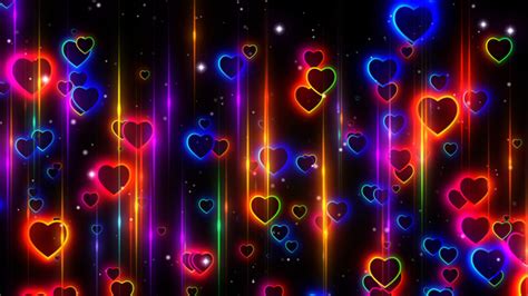 Heart Colorful Neon Background Motion Graphics Videohive