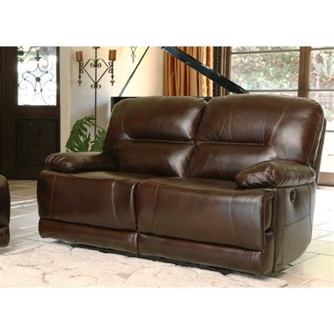 Abbyson Rio Reclining Hand Rubbed Leather Loveseat In Brown Sk 1300 Brn 2