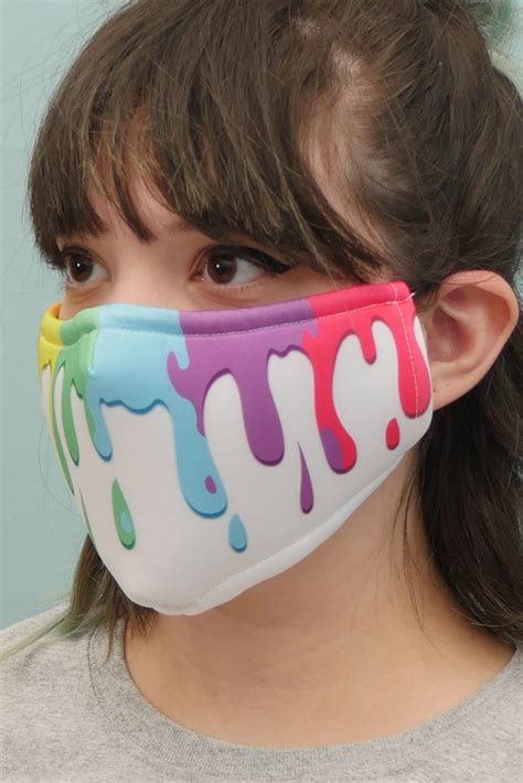 Diy Mask Diy Face Mask Cool Face Masks Slime Face Mask Mouth Mask Design Tapas Rainbow