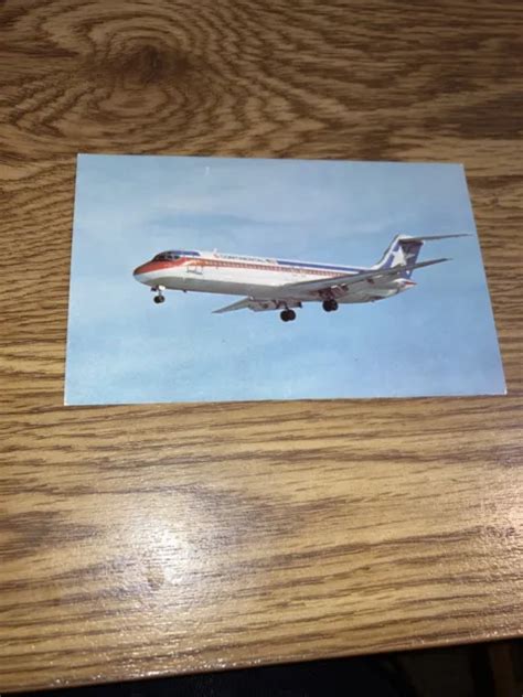 Vintage Postcard Continental Airlines Mcdonnell Douglas Dc 9 299