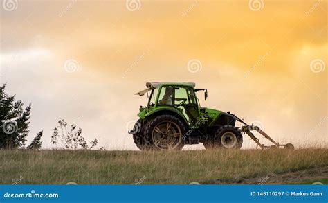 Tractor In The Evening Sky Editorial Photography Image Of Space