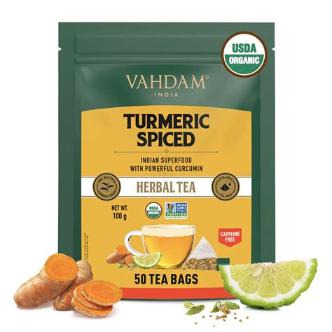 buy turmeric spiced herbal tea tisane online best prices in india vahdam® india