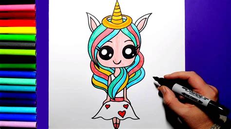 How To Draw A Cute Unicorn Girl Youtube