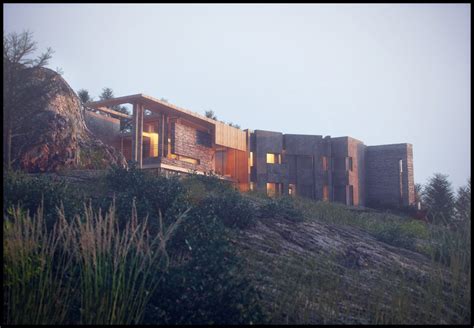 Making Of 3d Render Gh House Between The Rocks By Anninos