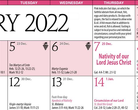 Coptic Orthodox Fasting Calendar 2022 Printable Word Searches
