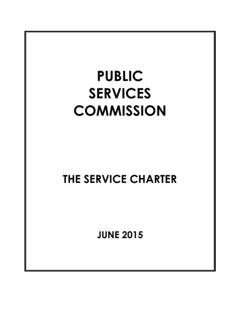 Service Charter Public Service Commission
