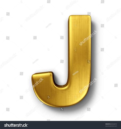 D Rendering Letter J Gold Metal Stock Illustration Shutterstock