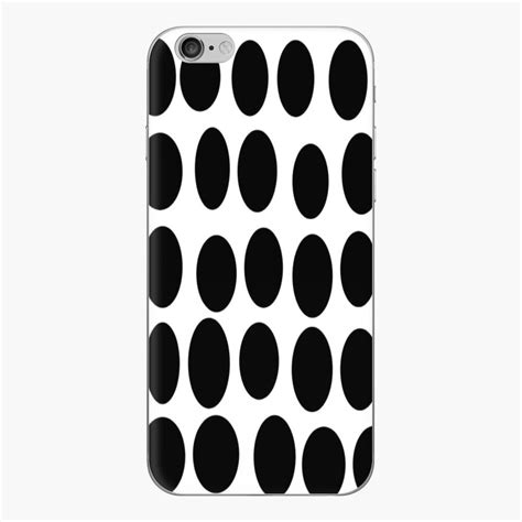 Polka Dotted Pattern Black Dots On White Iphone 6 Skin By
