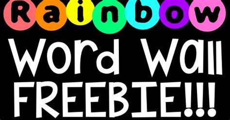 Rainbow Word Wall Freebie Rainbow Words Word Wall First Grade Words