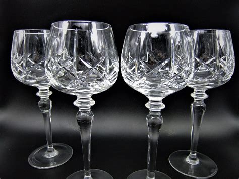 Vintage Cross And Olive Crystal Wine Glasses Balloon Glasses Set Of 4 Etsy Canada Crystal Wine